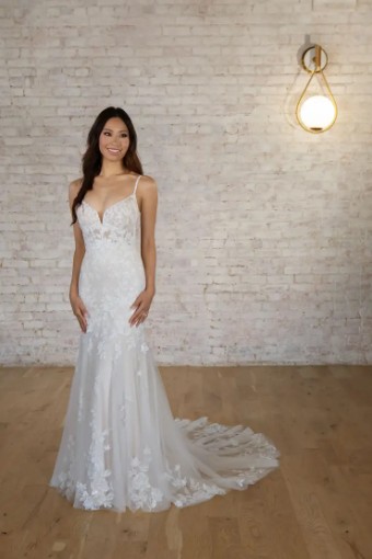 Stella York #7591 #2 (IVIV-PL) Ivory Lace & Tulle over Ivory Gown w Porcelain Tulle Plunge thumbnail