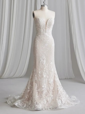 Rebecca Ingram #NELLY (23RK682A01) #3 Ivory over Nude (gown with Natural Illusion) thumbnail