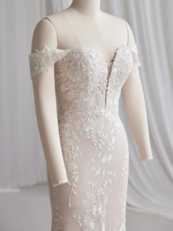 Rebecca Ingram #NELLY (23RK682A01) #4 Ivory over Nude (gown with Natural Illusion) thumbnail