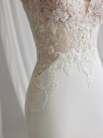 Rebecca Ingram #IDABELLE (23RK674A01 - Unlined Bodice) #3 Ivory (gown with Natural Illusion) thumbnail