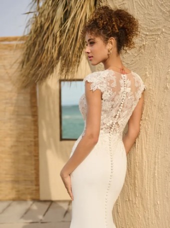 Rebecca Ingram #IDABELLE (23RK674A01 - Unlined Bodice) #1 Ivory (gown with Natural Illusion) thumbnail