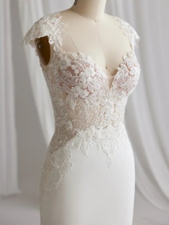 Rebecca Ingram #IDABELLE (23RK674A01 - Unlined Bodice) #2 Ivory (gown with Natural Illusion) thumbnail
