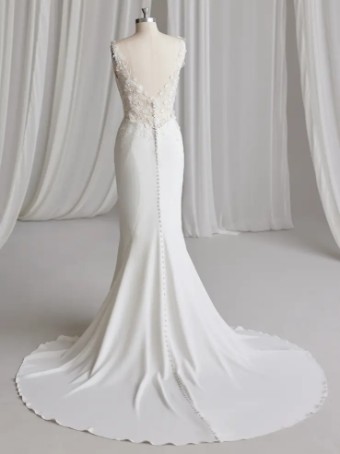 Rebecca Ingram #JOY (23RW664A01) #4 All Ivory (gown with Ivory Illusion) thumbnail