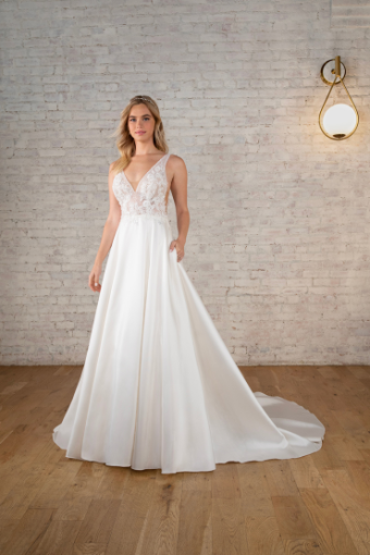 Stella York #7816 #1 (IV-PL) Ivory Gown w Porcelain Tulle Plunge thumbnail