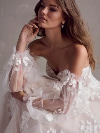 Rebecca Ingram #RUBY (24RS186A01 - Unlined bodice) #1 Ivory over Misty Mauve thumbnail