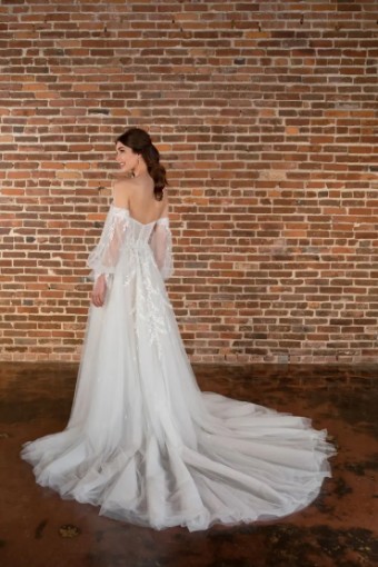 Essense of Australia #D3787 #3 (IV-RUM) IVORY LACE TULLE AND ROYAL ORGANZA OVER RUM GOWN thumbnail