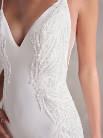 Rebecca Ingram #STORM (24RS157A01) #2 Ivory/Silver Accent (gown with Natural Illusion) thumbnail