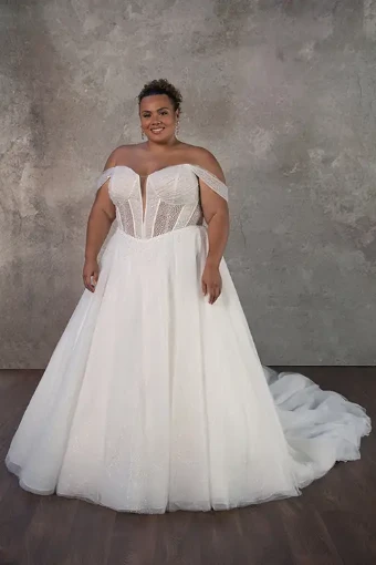 Essense of Australia #D4130 #7 default (IV-AL) Ivory Lace Tulle and Regency Organza over Almond Gown thumbnail