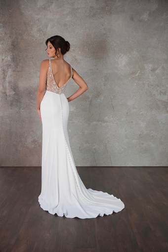 Essense of Australia #D4144 #4 (IV-PL) Ivory Gown w Porcelain Tulle Illusion thumbnail