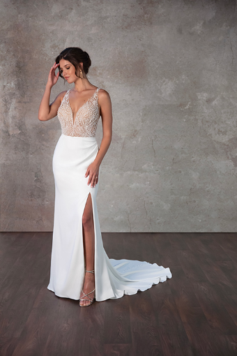 Essense of Australia #D4144 #3 (IV-PL) Ivory Gown w Porcelain Tulle Illusion thumbnail