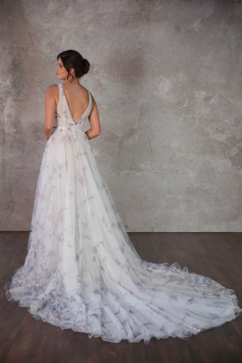 Essense of Australia #D4165 #4 (ILRM-PL) IVR TLE W LAV PRINT IVR ROYAL ORG OV RUM GOWN W PLN TLE PLNG thumbnail