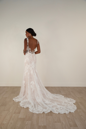 Stella York #7941 #1 (IVBC-PL) IVORY LACE OVER BISCOTTI GOWN W PORCELAIN TULLE ILLUSION thumbnail