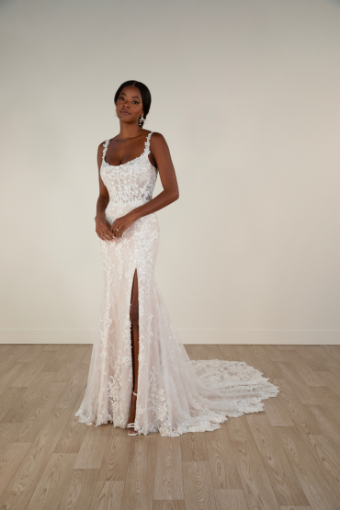 Stella York #7941 #0 default (IVBC-PL) IVORY LACE OVER BISCOTTI GOWN W PORCELAIN TULLE ILLUSION thumbnail