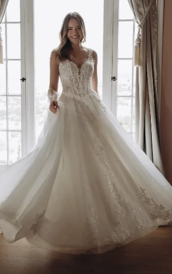 Stella York #SY8314 #1 default (IV-BC) Ivory Lace and Tulle over Biscotti Gown thumbnail